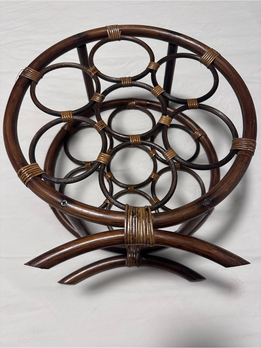 Round Bamboo Wine Rack - Dark Brown